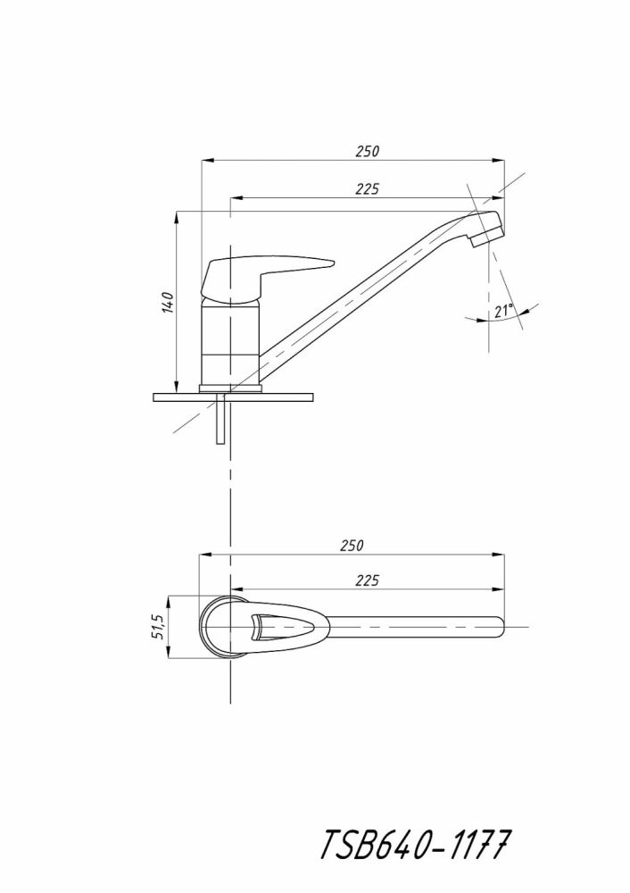 Смеситель для кухни TSARSBERG (TSB-640-1177) тип См-МОЦБА, См-УмОЦБА, артикул TSB-640-1177