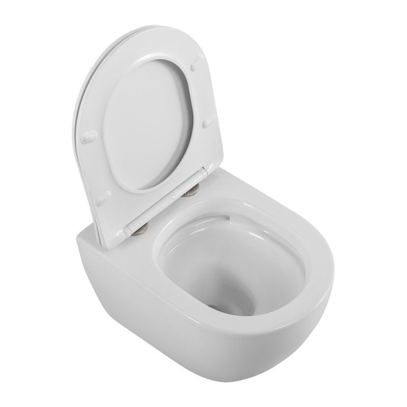 STYLUS-TOR Унитаз подвесной безободковый со смывом "Торнадо" с сиденьем дюропласт soft close, CZR-6601-TH-TOR/SC, артикул CZR-6601-TH-TOR/SC