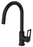 Смеситель Surf Black для кухни с аэратором на шарнире, R-излив, артикул: SF519BAR Смеситель Surf Black для кухни с аэратором на шарнире, R-излив, артикул: SF519BAR