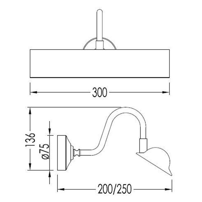 Devon Argo Cветильник настенный, направленный, 30см,  IP20, цвет: никель блестящий