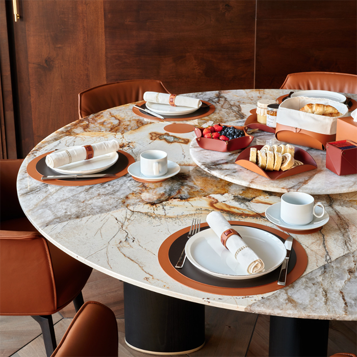 ADJ Круглый плейсмат, D35 см., цвет: коньяк/бордо