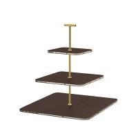 ADJ Сервировочная стойка, 30x30xH35 см.,ручка "Т", цвет: шоколад, фурнитура золото
