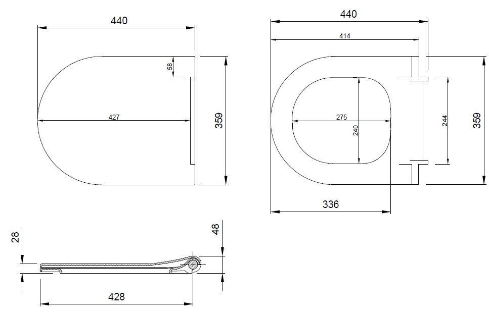 Крышка-сиденье для унитаза Allen Brau Priority 4.31004.AN антрацит, артикул 4.31004.AN