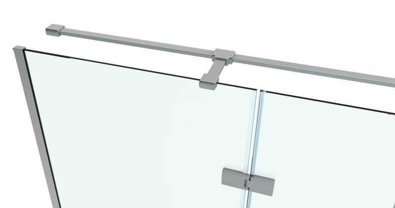 Душевой уголок Black&White Stellar Wind S701-1000x1000 радиальный профиль Серебристый хром стекло прозрачное