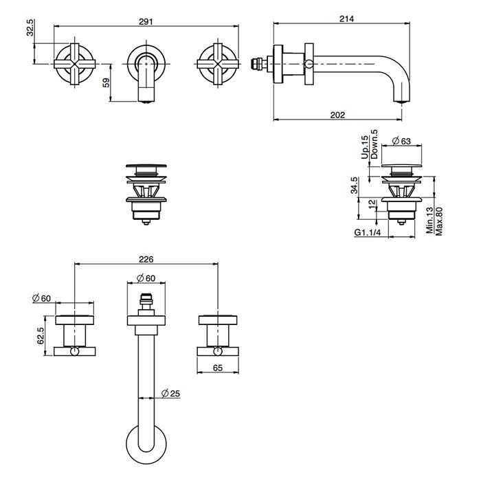 Смеситель для раковины, Fima Carlo Frattini, Maxima, тип открывания воды-двухвентильный, тип регулирования воды-керамическая кран-букса, монтаж-настенный встраиваемый, отверстия для монтажа-3, высота, мм-93, вынос излива, мм-200, тип излива-неподвижный, д Смеситель для раковины, Fima Carlo Frattini, Maxima, тип открывания воды-двухвентильный, тип регулирования воды-керамическая кран-букса, монтаж-настенный встраиваемый, отверстия для монтажа-3, высота, мм-93, вынос излива, мм-200, тип излива-неподвижный, д