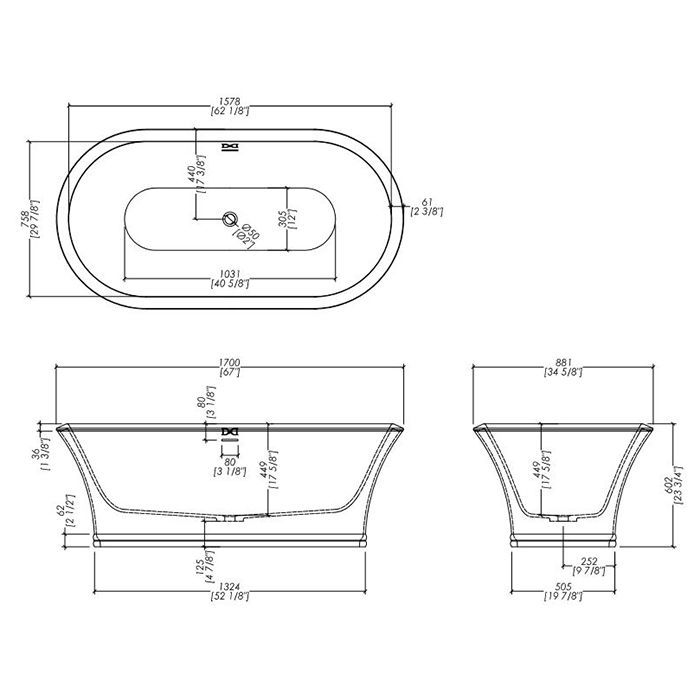 Devon Сифон для ванны AURORA/Diva/Celine/Wave с донным клапаном, цвет: хром