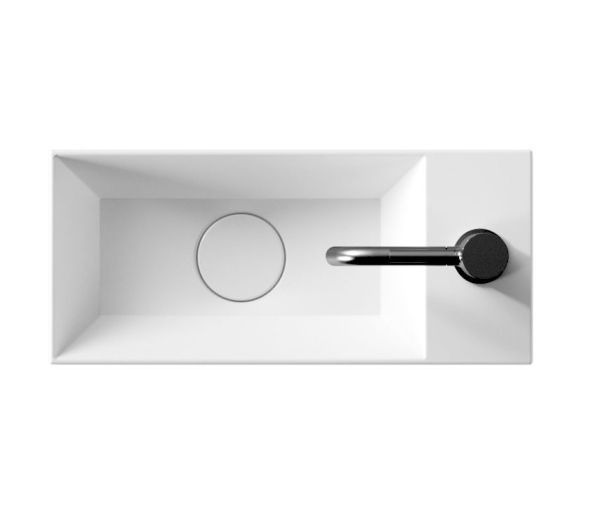 Alice Spy, подвесная прямоугольная раковина 45x20x11h см c крепежом fix01, цвет белый глянцевый