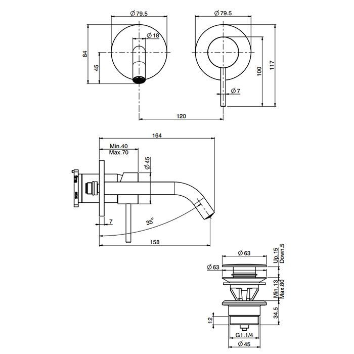 Fima Carlo Frattini Spillo Up Cмеситель для раковины, встраиваемый, излив: см., цвет: хром Fima Carlo Frattini Spillo Up Cмеситель для раковины, встраиваемый, излив: см., цвет: хром