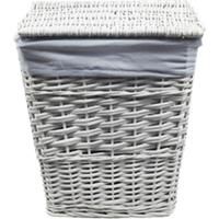 Корзина для белья WasserKRAFT Lippe 35x23x43 WB-450-S с крышкой Белая Корзина для белья WasserKRAFT Lippe 35x23x43 WB-450-S с крышкой Белая