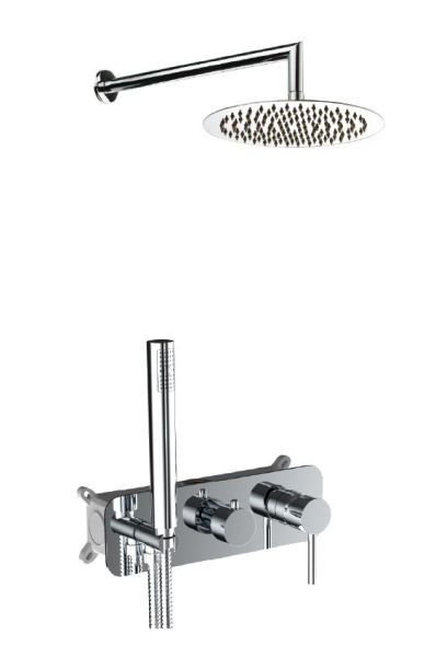 AQG Stick, душевой комплект ER245 на 2-3 потребителя, с настенным кронштейном, цвет хром