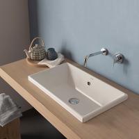 GLOBO Forty3/Stockholm Раковина встраив. на столешницу сверху 55*34см, без отв. под смеситель, цвет белый