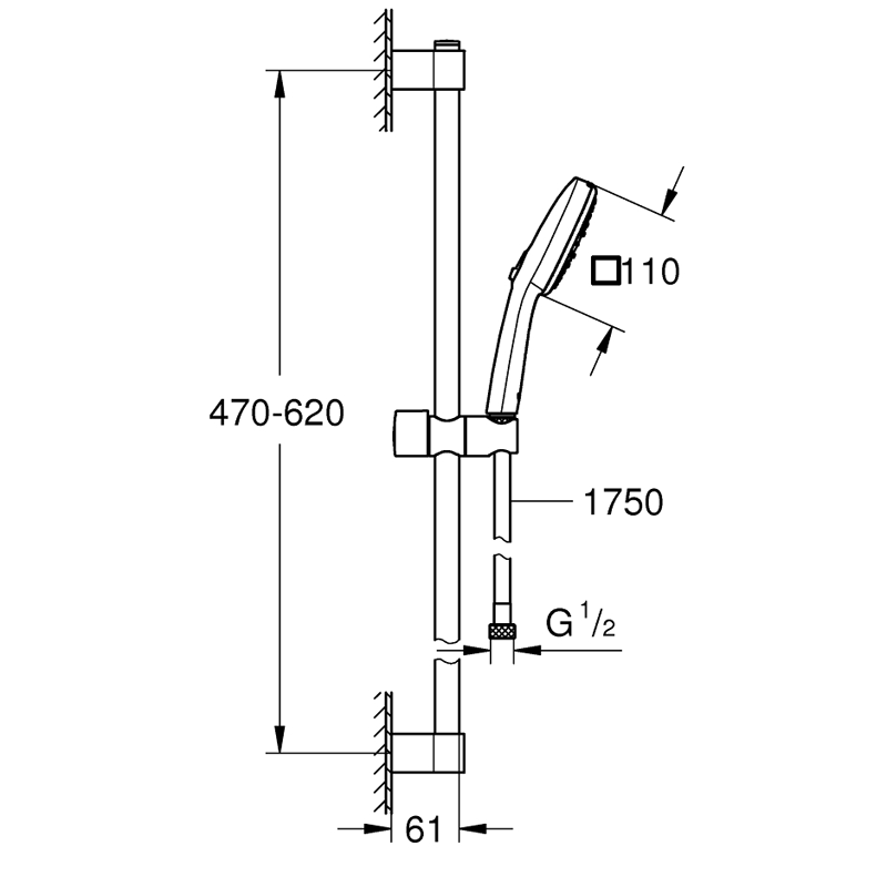 Душевой гарнитур GROHE TEMPESTA CUBE 27579003 (хром, металл/пластик, 175-см, квадратный), шт Душевой гарнитур GROHE TEMPESTA CUBE 27579003 (хром, металл/пластик, 175-см, квадратный), шт