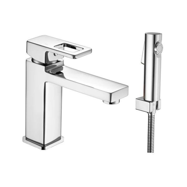 Смеситель для раковины с гигиеническим душем Shevanik S8271, хром