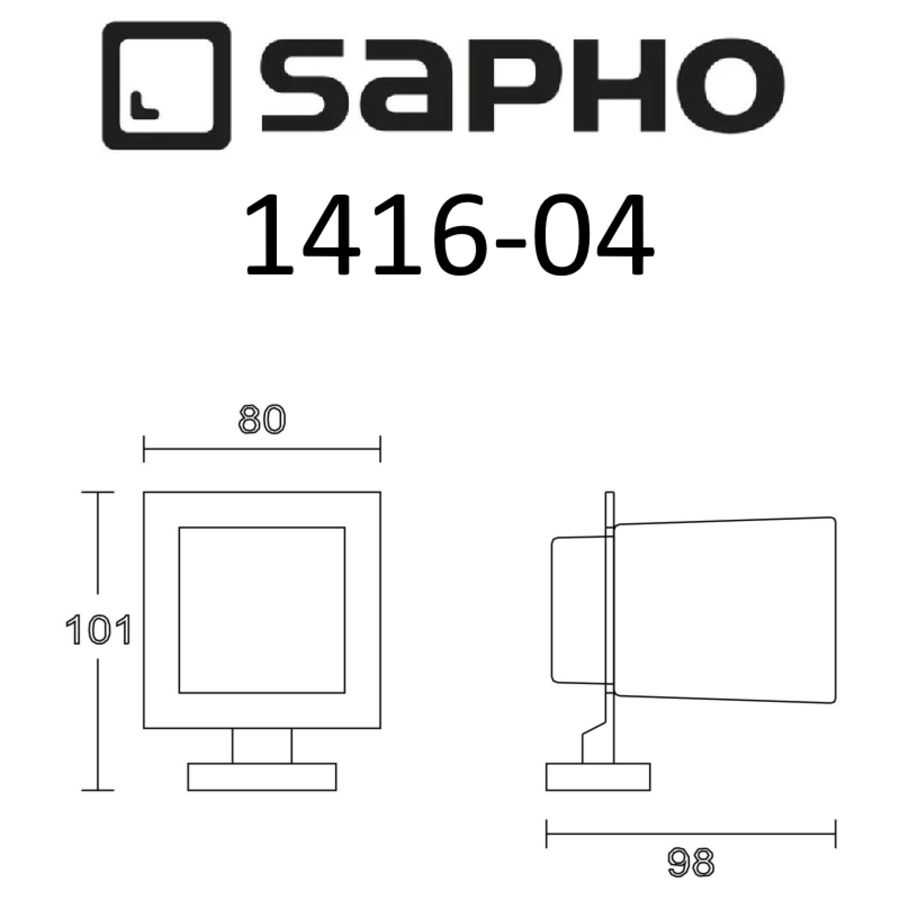 Стакан OPPOLO для зубных щёток с держателем, одинарный, 80x90x101 мм, хром, Sapho