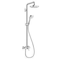 HG Croma Select E Душевая система Showerpipe: верх.душ 180 2jet, ручн.душ, шланг, смеситель для душа, цвет: белый/хром HG Croma Select E Душевая система Showerpipe: верх.душ 180 2jet, ручн.душ, шланг, смеситель для душа, цвет: белый/хром