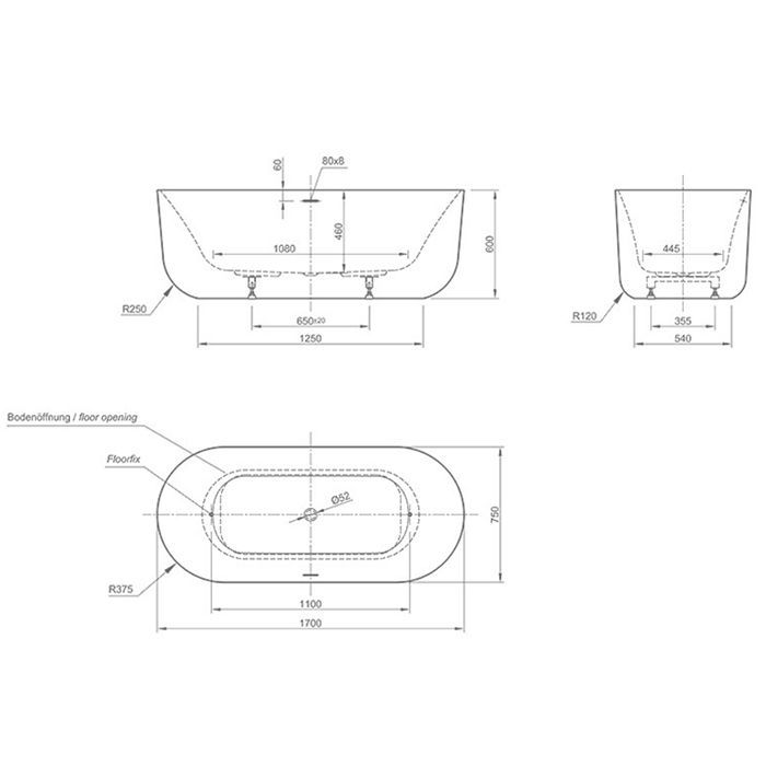 KNIEF Слив перелив с системой Click-Clack, с гибким шлангом и горизонтальным отводом, цвет хром (смонтирован на ванне)
