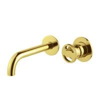 REVERSA Смеситель для раковины скрытого монтажа настенный моноком. излив L19 см, золото