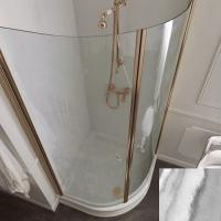KERASAN Душ. ограждение h187см ''четверть круга для поддона 1342 80х80см, проф.бронза, прозрачное.стекло .цена со склада)