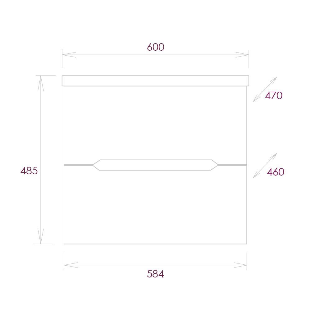 Тумба Onika Айленд 60 подвесная, белая (ум. Элина 60)