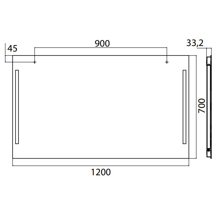 EMCO Зеркало премиум с LED подсветкой 4000K, 1200x700мм (без выключателя)