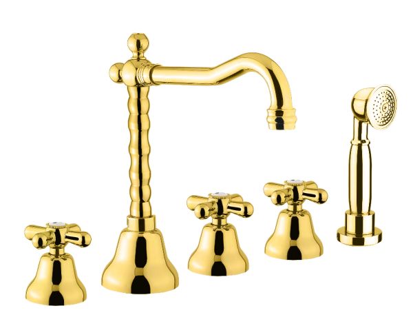 Смеситель на борт ванны Fiore MARGOT 26OO0607, золото