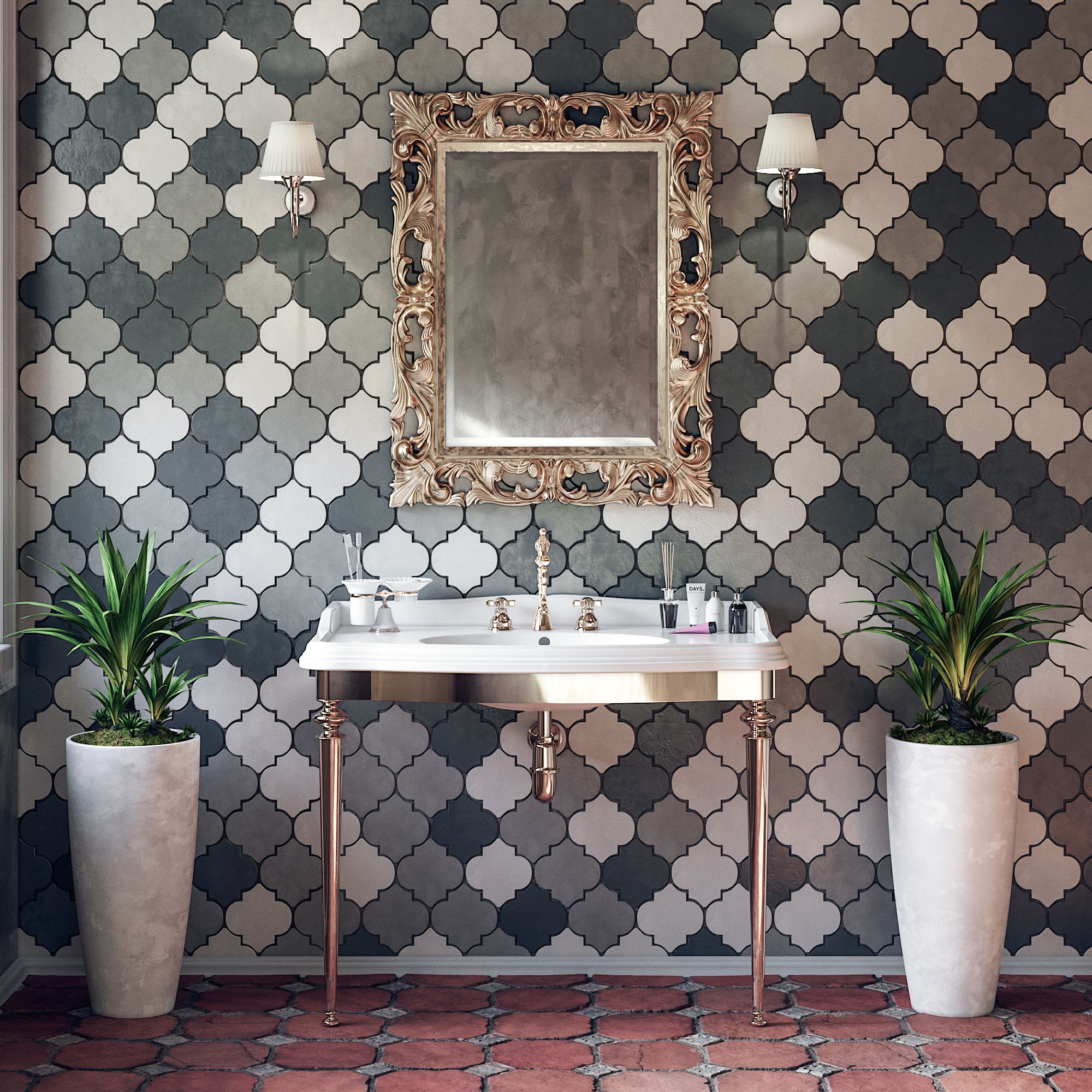 TW Bristol 874.3, структура металлическая под раковину-консоль AR874 р-р 1050*560*h850, материал: латунь, цвет отделки: золото