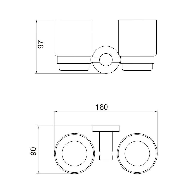 Стакан для ванной комнаты двойной Savol S-005668C, матовое золото