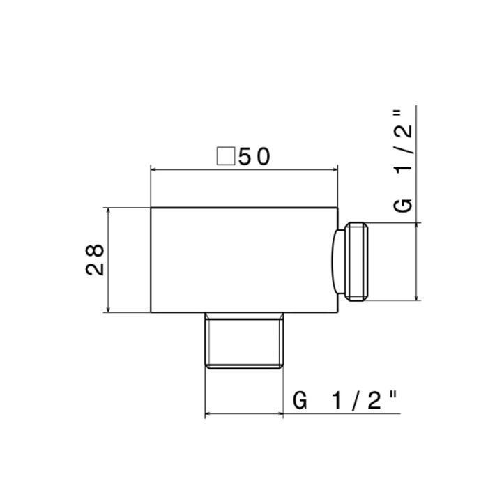 Монтажная часть FUTURA для душевого гарнитура, хром