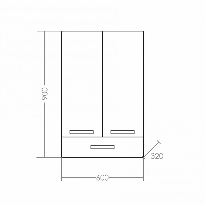 Шкаф подвесной СаНта Нептун 60 х 90 см, 430002, белый