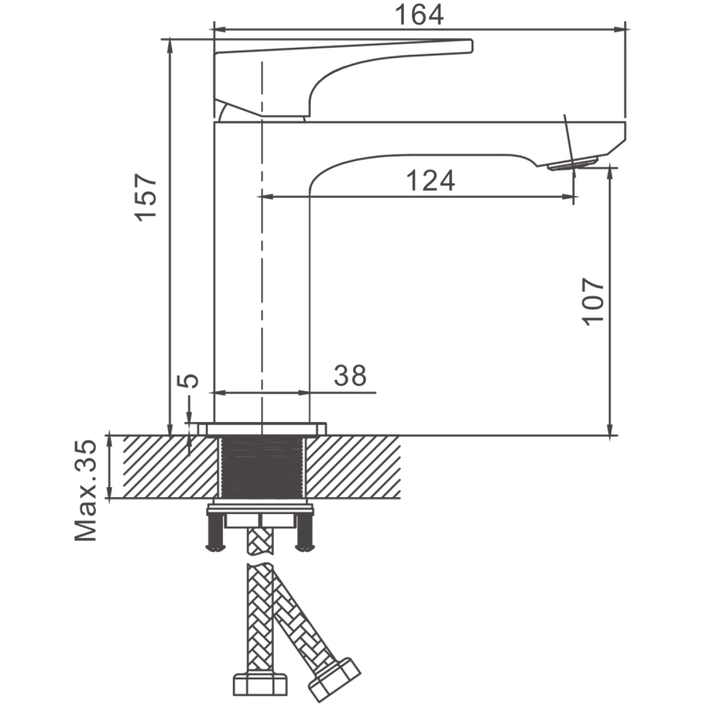 Смеситель для раковины BELZ цвет: хром (B10709), артикул B10709