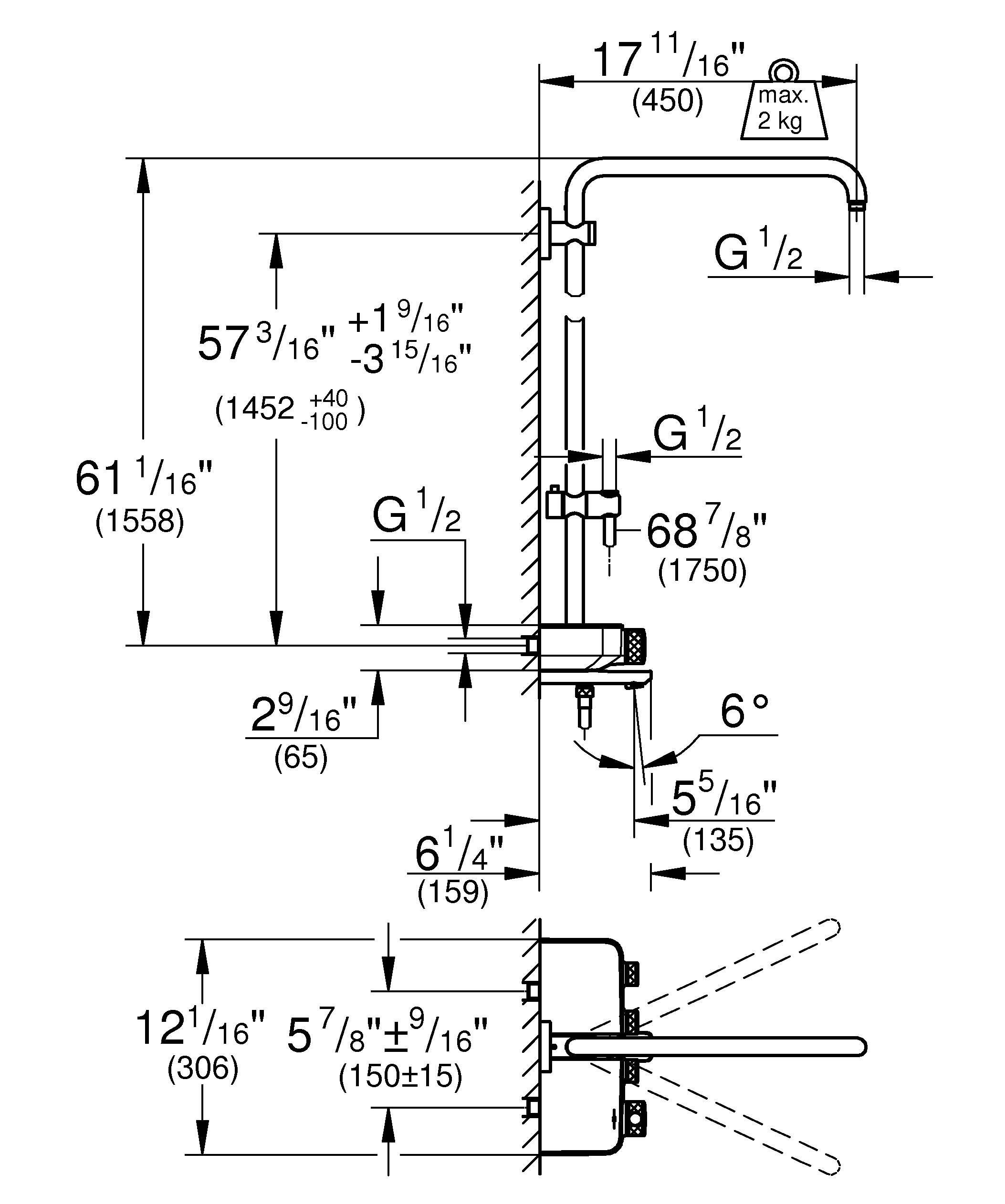 Душевая система GROHE Euphoria SmartControl System Duo с термостатом (без верхнего и ручного душей), хром (26512000)