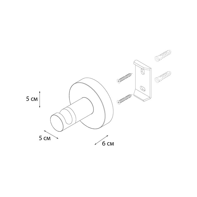 Крючок для ванной FIXSEN COMFORT BLACK FX-86005, черный, артикул FX-86005
