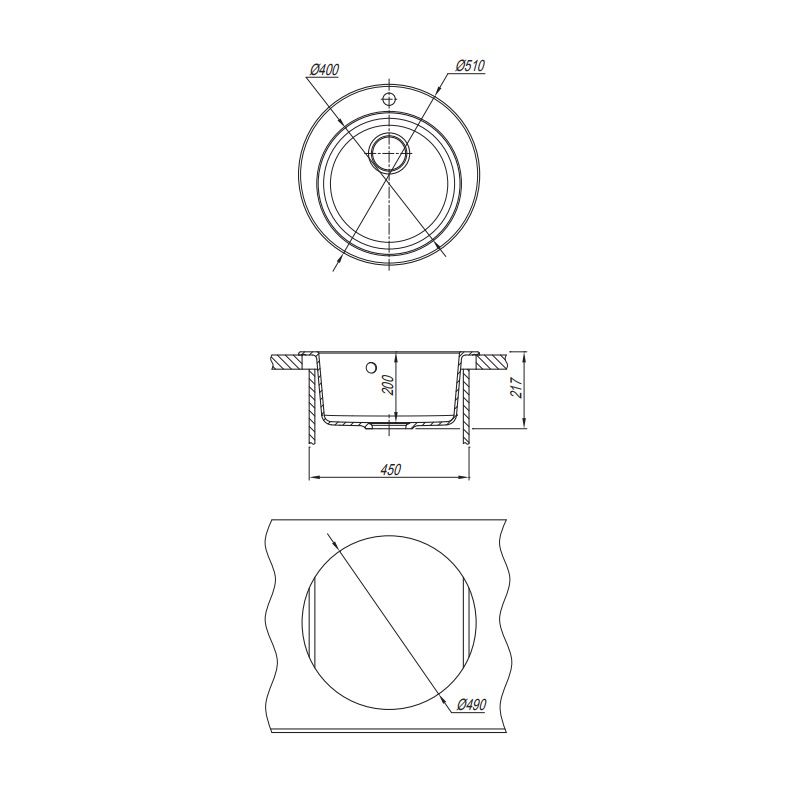 Кухонная мойка Dr. Gans ГАЛА 25.010.B0510.407, черный, артикул 25.010.B0510.407
