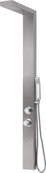 Gedy G-CASCADE PLUS, многофункциональная душевая панель с термостатом, цвет нержавеющая сталь