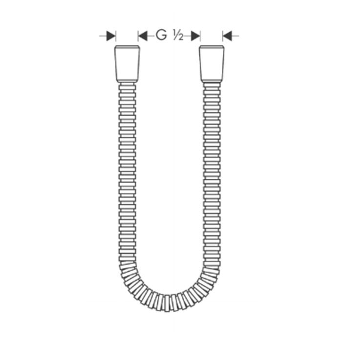 AX  Шланг для ручного душа, металлический 1,60 м, ½’, цвет: хром AX  Шланг для ручного душа, металлический 1,60 м, ½’, цвет: хром