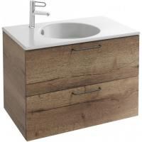 EB2522-R9-E52 тумба для раковины EXAW112-Z ODEON RIVE GAUCHE два ящика, ручки черные /80/(дуб табак)