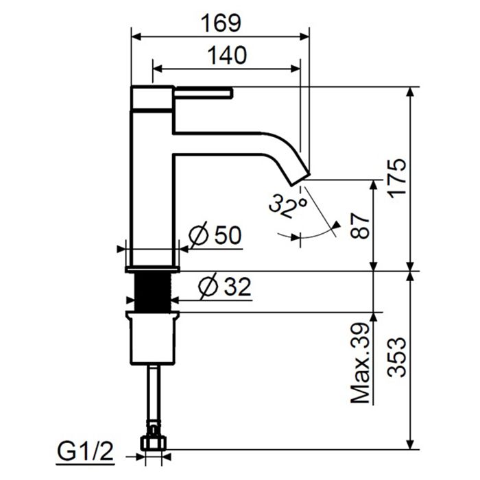 Plumberia Selection IXO Смеситель для раковины без д/к, хром брашированный