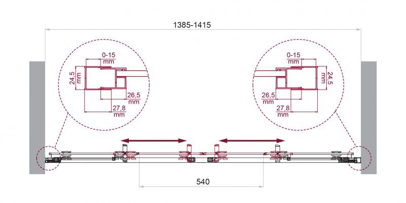 LUCE-BF-2-150-C-Cr Душевая дверь, артикул LUCE-BF-2-150-C-Cr