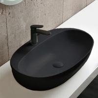 AZZURRA ELEGANCE CIRCLE раковина накладная 60х42х14см с 1 отв. под смеситель , цвет carbone AZZURRA ELEGANCE CIRCLE раковина накладная 60х42х14см с 1 отв. под смеситель , цвет carbone