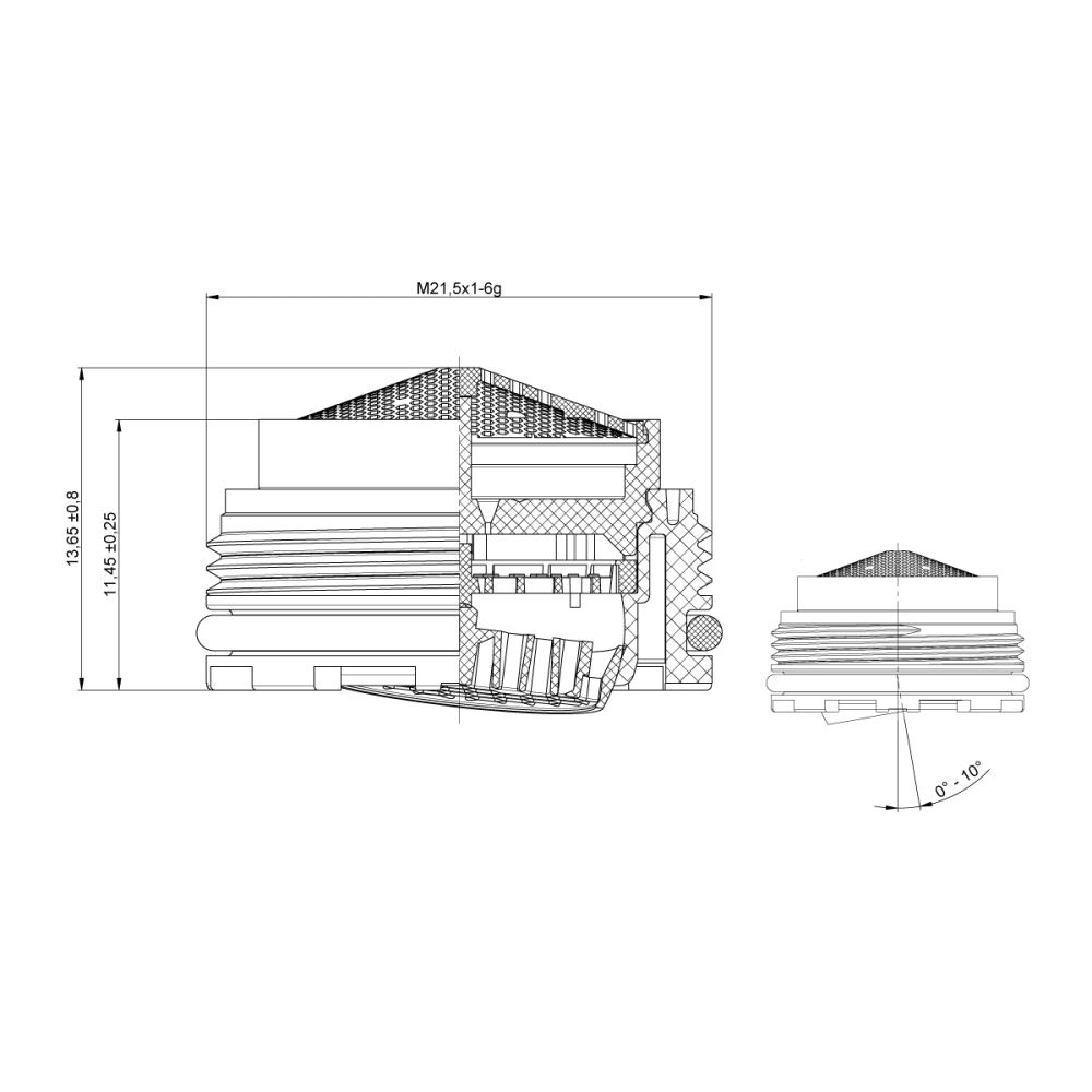 Аэратор Lemark NEOPERL CACHÉ PERLATOR HONEYCOMB SSR, М21,5, встраиваемый, с изменяемым углом (NP15301-BL), артикул NP15301-BL