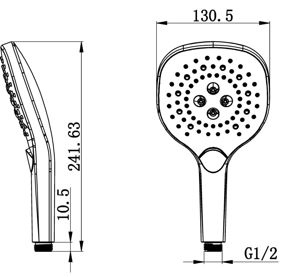 Душевая лейка WONZON & WOGHAND, Черный матовый (WW-981358-MB)