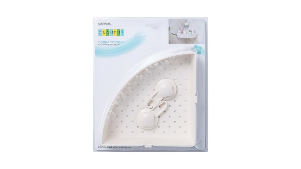 Полочка угловая одноэтажная Grampus Blonde, GR-7086, белая, артикул GR-7086