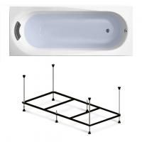 Комплект 3 в 1 Lavinia Boho Biore S1-3501007P, акриловая ванна 170x70 см, металлический каркас с монтажным набором, мягкий силиконовый подголовник