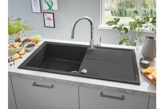 Мойка GROHE K400, 1000 x 500 мм, черный гранит (31641AP0) Мойка GROHE K400, 1000 x 500 мм, черный гранит (31641AP0)