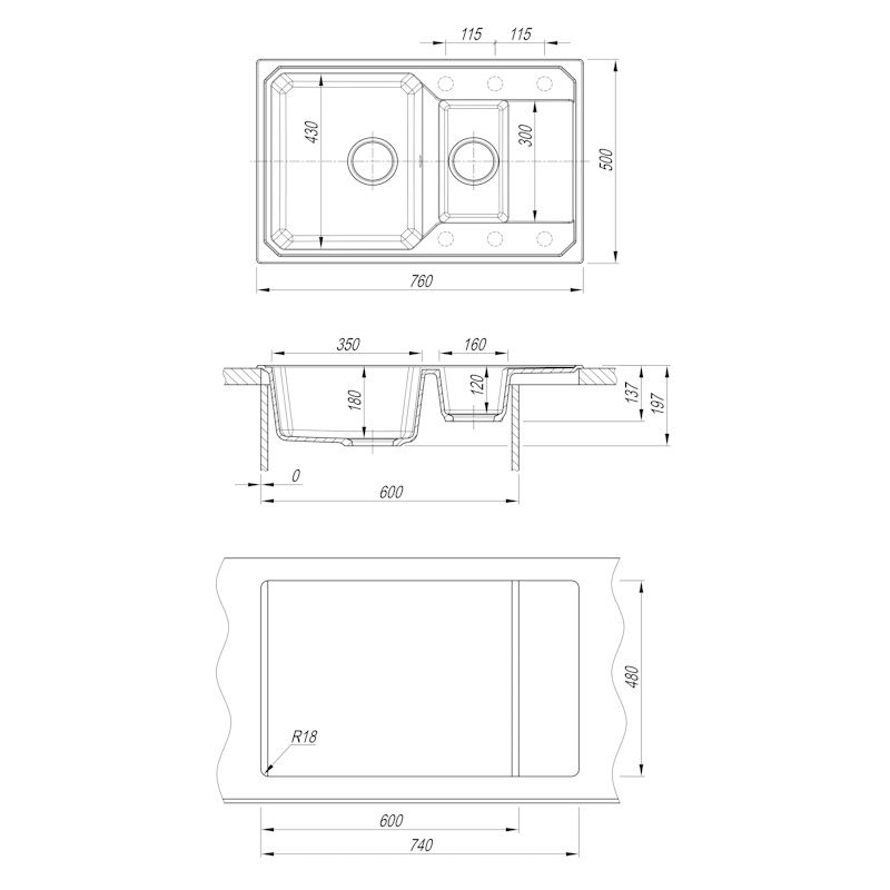 Кухонная мойка Dr. Gans КАРДИНАЛ 29.035.D0760.406, терракота, артикул 29.035.D0760.406