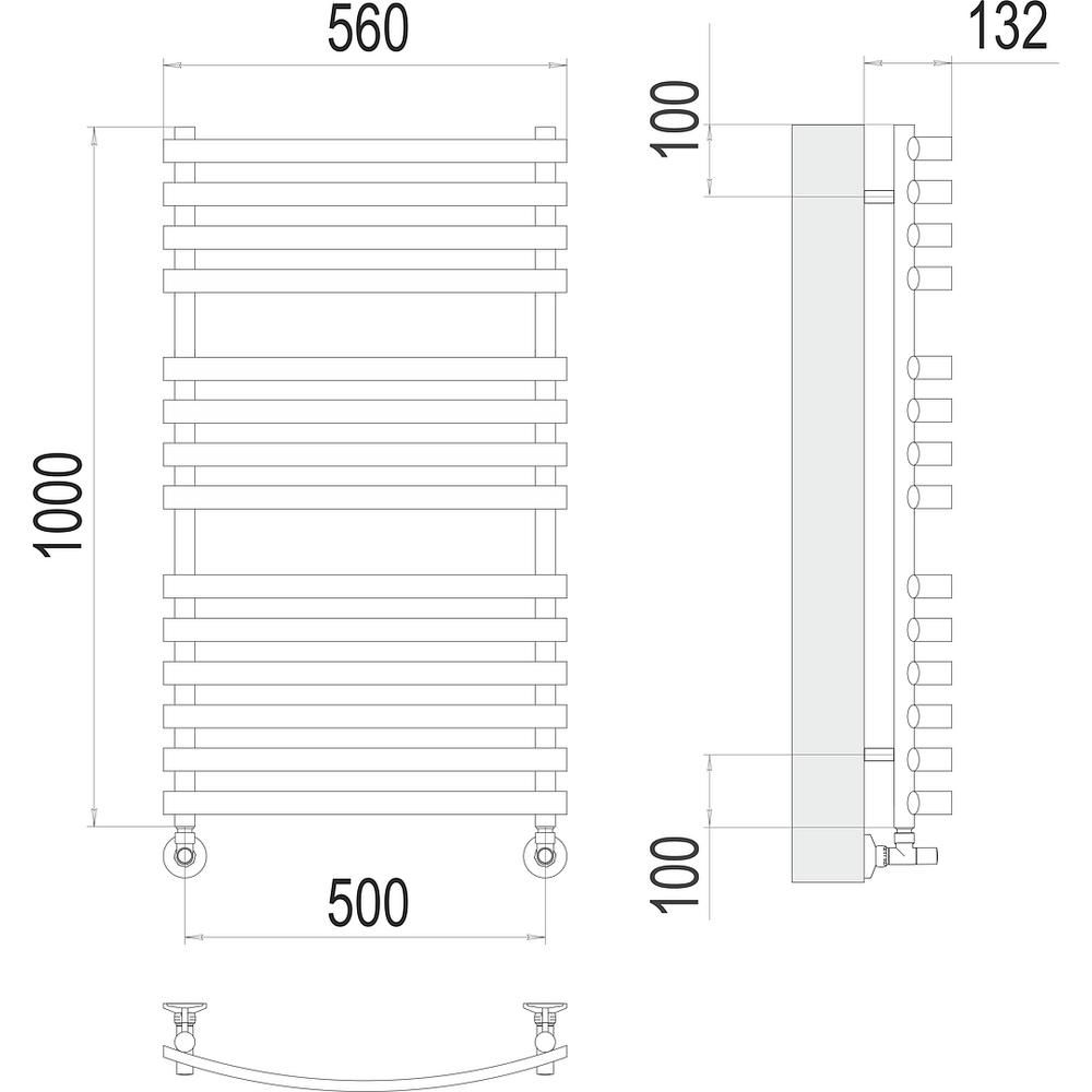 Полотенцесушитель водяной Terminus Капри П14 50х100