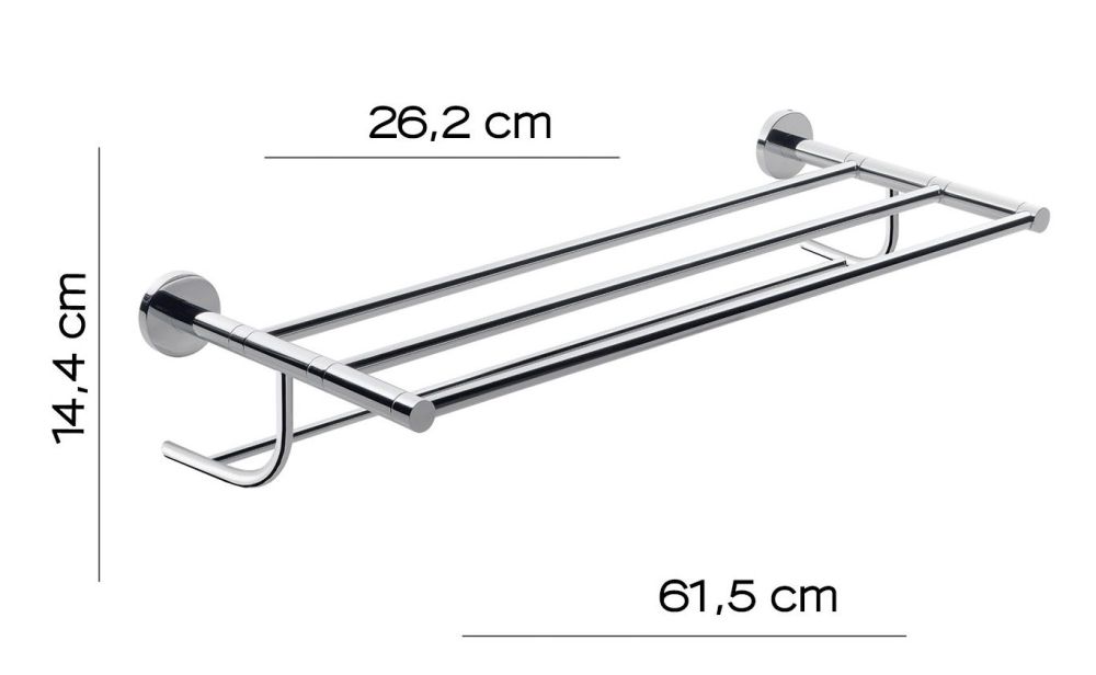 Gedy, полка для полотенец (61,5х26,2хh14,4), цвет хром