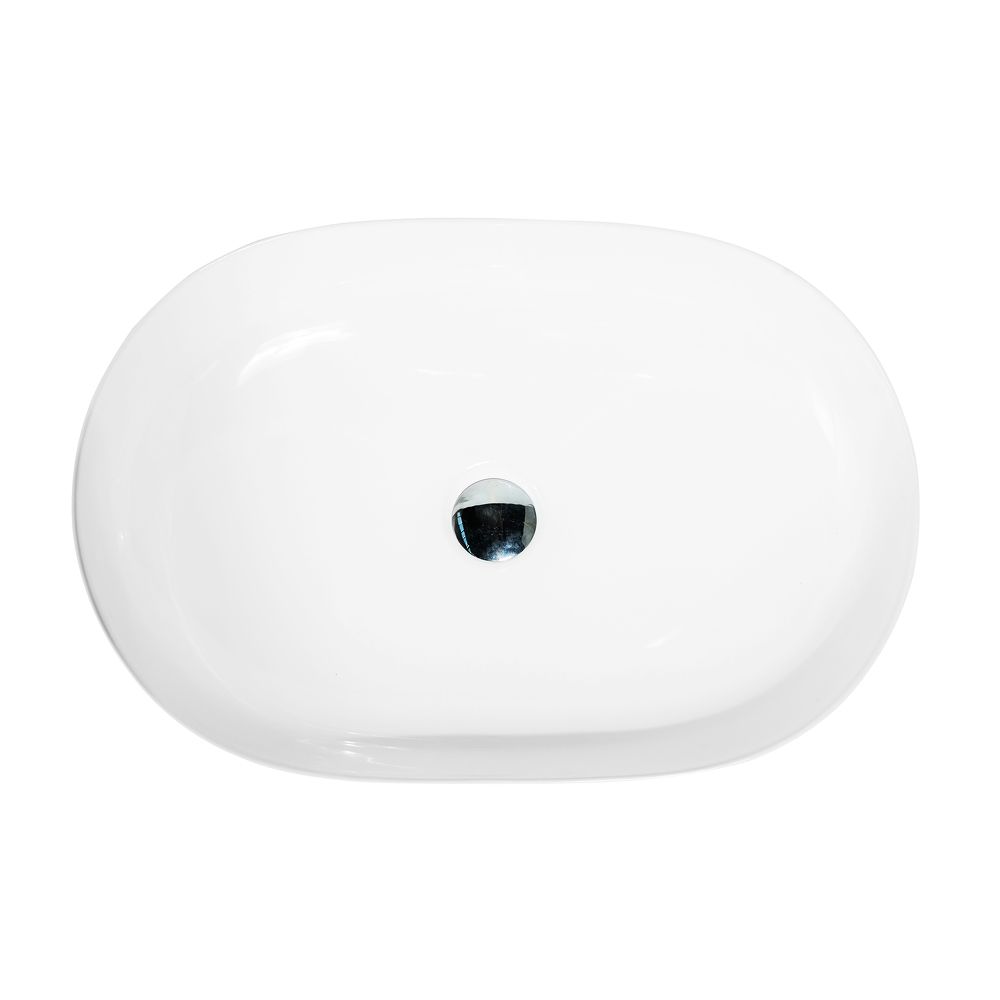 Раковина керамическая накладная AM5415-W, цвет белый глянец, 610x410x135 мм