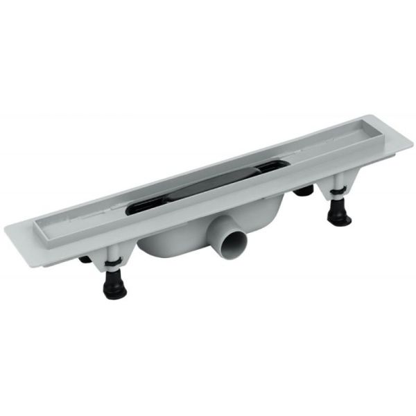 Пластиковый сливной канал с сеткой из нержавеющей стали 1, L = 390 мм, сухой клапан