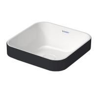 Duravit Happy D.2 Plus Раковина квадратная 400мм, без перелива,с выпуском с керамической крышкой цвет Anthracite matt/белый Duravit Happy D.2 Plus Раковина квадратная 400мм, без перелива,с выпуском с керамической крышкой цвет Anthracite matt/белый